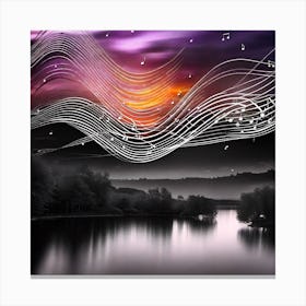 Music Notes In The Sky 22 Canvas Print