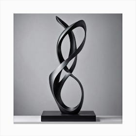 Black Spiral Sculpture Canvas Print