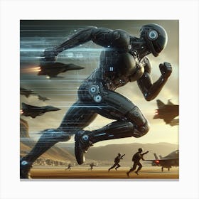 Futuristic Robots Running Canvas Print