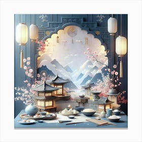 Chinese New Year Background Canvas Print