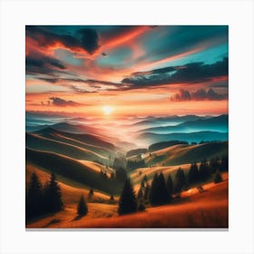 Sunset In The Mountains 2 Canvas Print