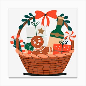 Christmas Basket Canvas Print