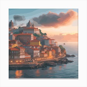 Porto Portugal Travel Poster 2 Canvas Print
