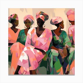 Women In Pink Turbans Canvas Print