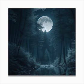 Full Moon In The Forest Canvas Print