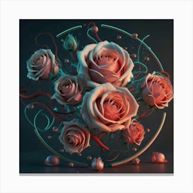 Roses In A Circle Canvas Print