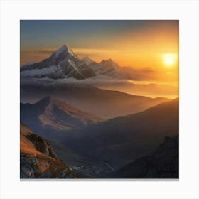 Sunrise Over The Mountains Canvas Print