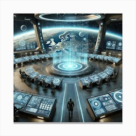 A Futuristic Science Fiction Command Center Within Canvas Print