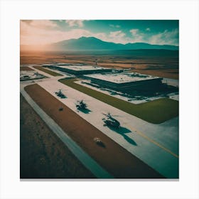 Aerial View Of A Military Base Canvas Print