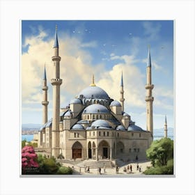 Blue Mosque paintings 4 Canvas Print
