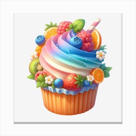 Rainbow Cupcake 5 Canvas Print