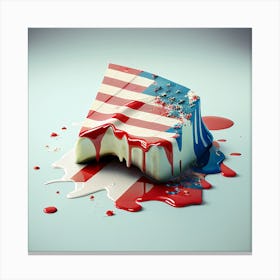 American Flag Cake 1 Canvas Print