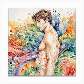 Young Nude Man Canvas Print