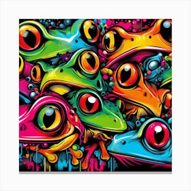 Frog Street Art 1 Canvas Print