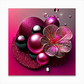 Glitter Splash Of Rose Canvas Print