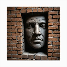 Face In Brick Wall Canvas Print