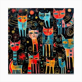 Cats In Space 1 Canvas Print