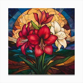 Flowers Stained Glass Sublimation 13 Canvas Print