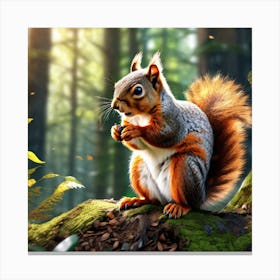 Squirrel In The Forest 375 Canvas Print