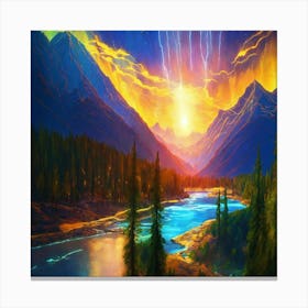 Sunset In The Mountains 6 Canvas Print