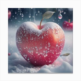 Apple In The Snow Canvas Print