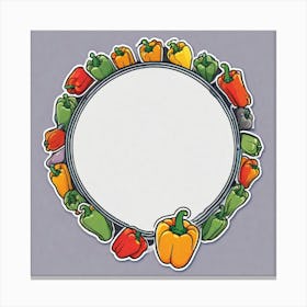 Peppers In A Circle 1 Canvas Print