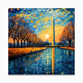 Washington Monument At Sunset Canvas Print