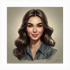 Default The Beautiful Girl In The Caricature Painting Is Depic 1 Canvas Print