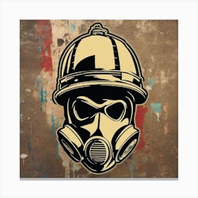 Firefighter Gas Mask Canvas Print