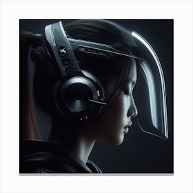 Futuristic Woman With Headphones Canvas Print