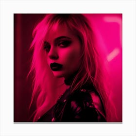 Sexy Girl In Neon Canvas Print