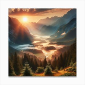 Sunrise In The Mountains 43 Canvas Print