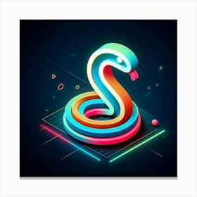 Neon Snake Canvas Print