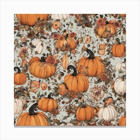 Autumn Pumpkins Pumpkin Painting Inspo ( Bohemian Design ) Canvas Print