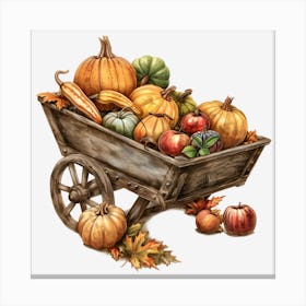 Pumpkins In A Wagon Canvas Print