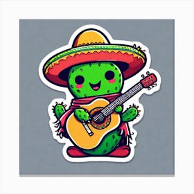 Cactus Playing Guitar 10 Canvas Print