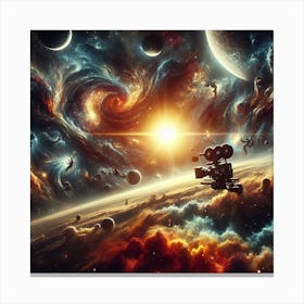 Spaceship In Space 27 Canvas Print