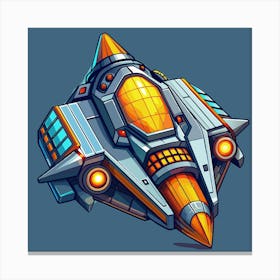 Spaceship Design Illustration Canvas Print