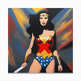 Wonder Woman Cartoon Canvas Print