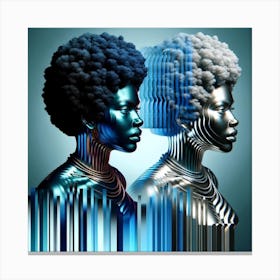 Two Women With Afro Hair Canvas Print