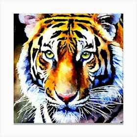 Pintura A Aquarela De Um Tigre Canvas Print