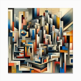 A mixture of modern abstract art, plastic art, surreal art, oil painting abstract painting art deco architecture 8 Canvas Print