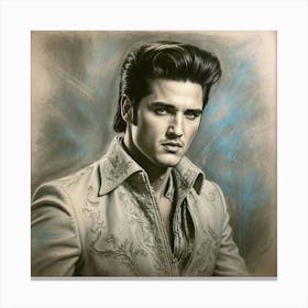 Chalk Painting Of Elvis Presley Canvas Print