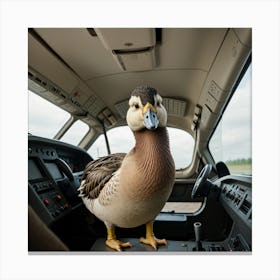 Goose In An Airplane Canvas Print