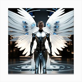 Futuristic Woman With Wings Canvas Print