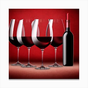 Red Wine Glasses 4 Canvas Print
