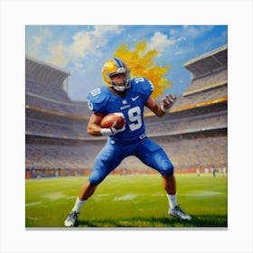 Under the Lights Football Action Scene Canvas Print