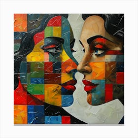 Two Women Face Painting Canvas Print