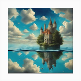 Castle In The water and sky Canvas Print