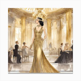 Art deco fashion magazine cover 3 Canvas Print